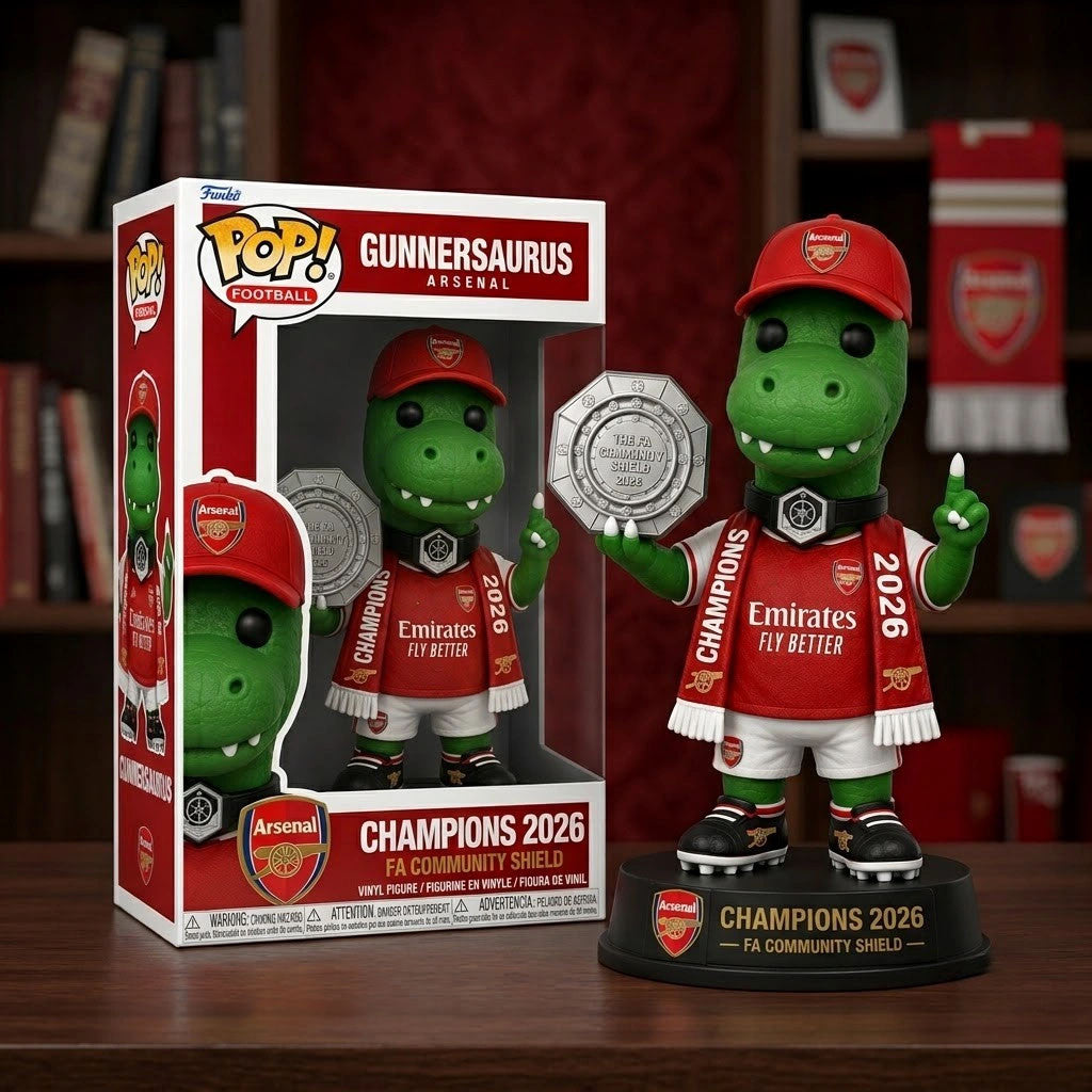 Gunnersaurus Arsenal FC 2026 Community Shield Champions Mascot Funko Pop Arsenal FC Merch - Merchluma