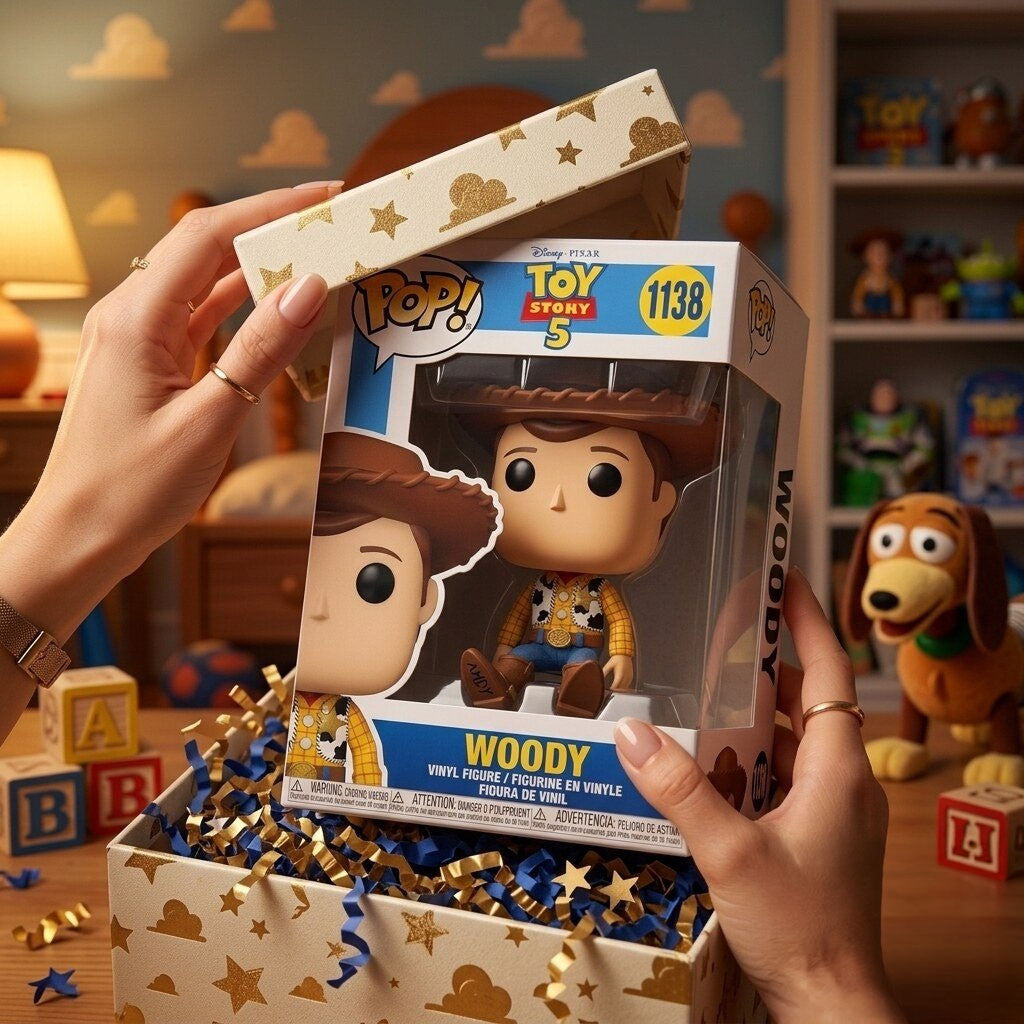 Toy Story 5 Sheriff Woody Classic Cowboy Salute Pose Funko Pop Toy Story Merch Gift For Son - Merchluma