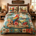 Jimmy Buffett Island Time Forever Quilt Bedding Set Tropical Themed Decor Jimmy Buffett Merch - Merchluma
