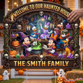 Personalized Mickey Mouse Welcome To Our Haunted House Yard Sign Halloween Outdoor Decor - Merchluma