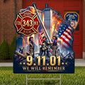 September-11 Pray For Fallen Firefighter Yard Sign 9 11 We Will Remember Patriotic Garden Decor - Merchluma