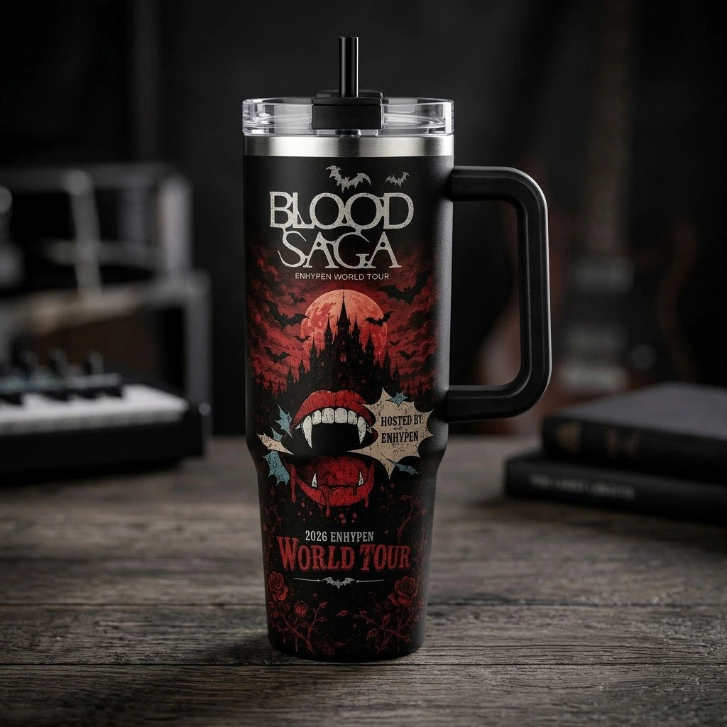 Enhypen World Tour Blood Saga Tumbler Enhypen Merch Kpop Concert Gear Gift For Fans - Merchluma