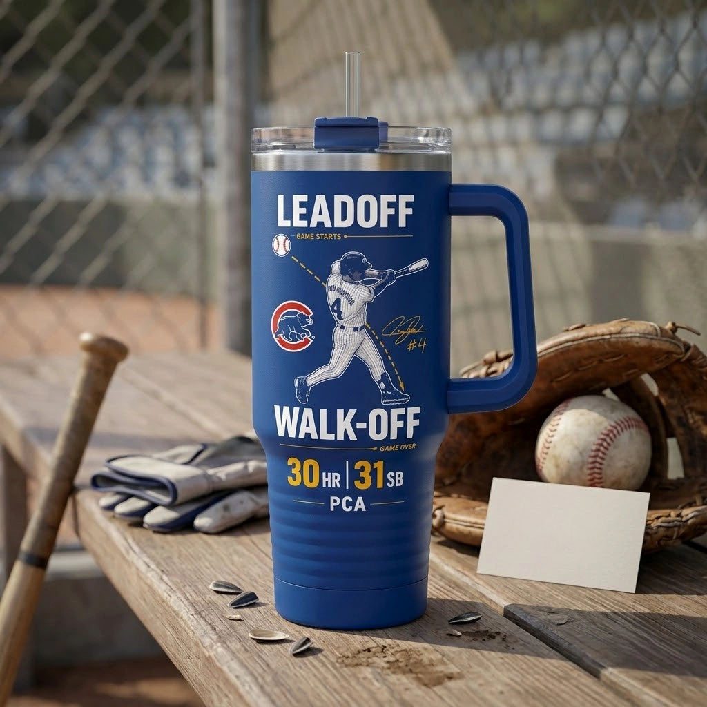 Pete Crow-Armstrong Chicago Cubs Leadoff Walk-Off Tumbler Cubs Merch Gift For Baseball Fans - Merchluma