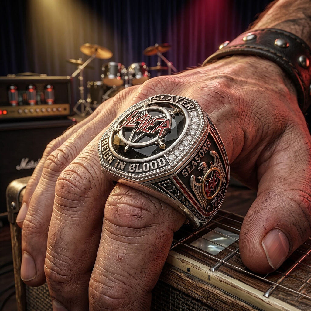 Slayer Reign In Blood Premium Championship Ring Slayer Merch Best Gift For Band Fans - Merchluma