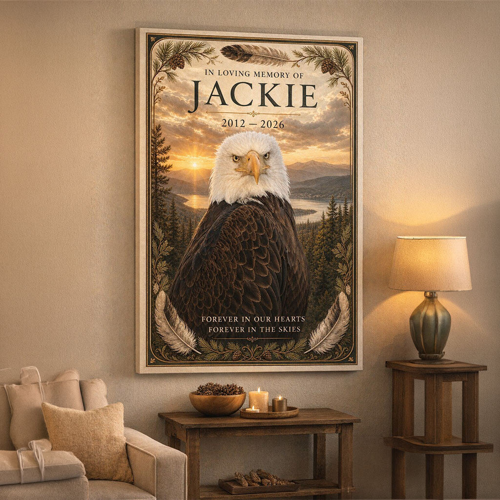 In Loving Memory Of Bald Eagle Jackie Big Bear Lake Memorial 2012 2026 Poster Wall Art Decor - Merchluma