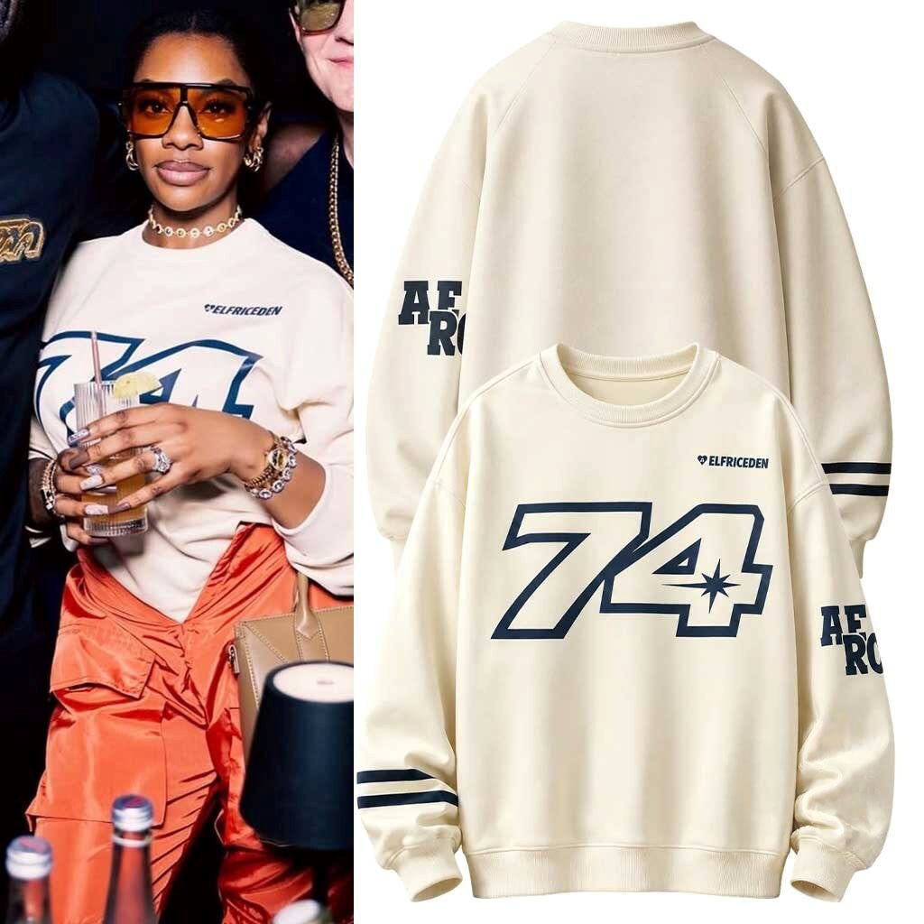 Jess Hilarious Aelfric Eden 74 Number Sweatshirt Jess Hilarious Merch Gift For Sisters - Merchluma