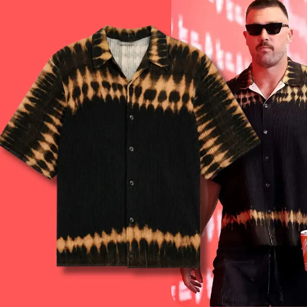 Travis Kelce Tie Dye Hawaiian Shirt At Arrowhead Stadium 2026 Preseason Match Of KC Chiefs Gear - Merchluma