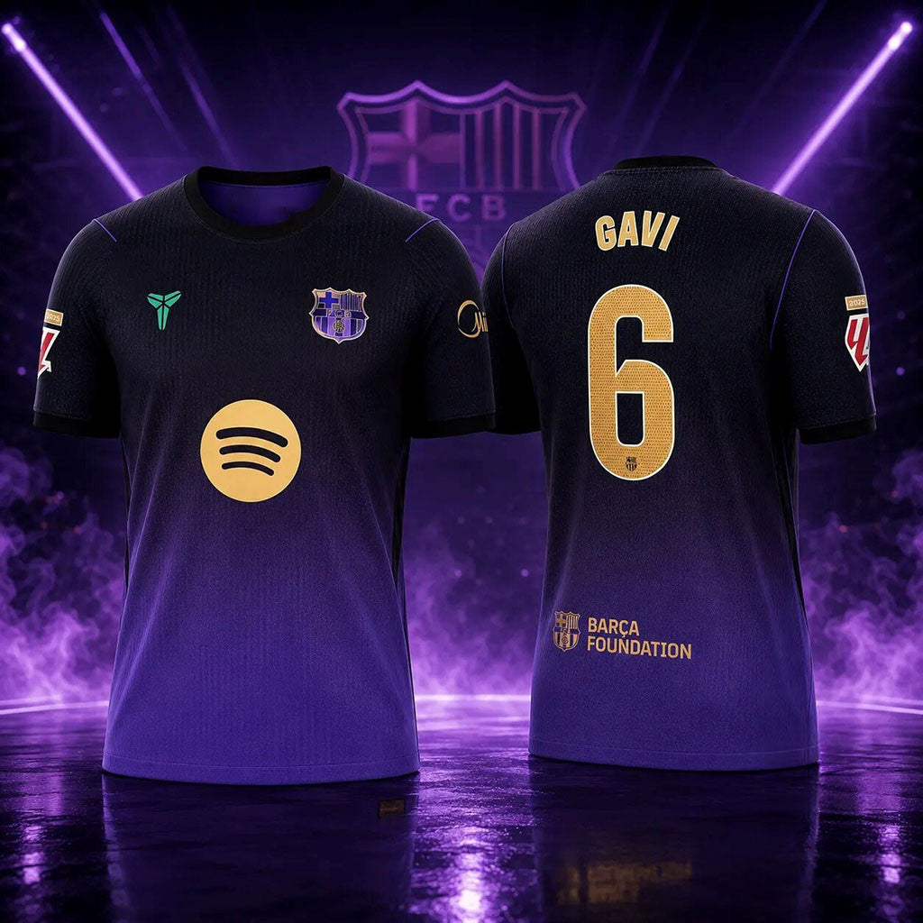 FC Barcelona X Kobe Bryant 2026 27 Away Kit Jersey #6 Gavi Jersey Barca Merch Fan Gifts - Merchluma