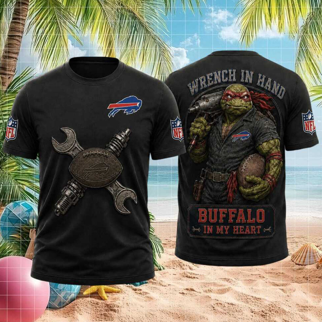Buffalo Bills Turtle Mechanic Wrench In Hand Football Shirt Bills Merch Gifts For Football Fan - Merchluma