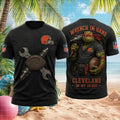 Cleveland Browns Turtle Mechanic Wrench In Hand Football Shirt Browns Merch Presents For Son - Merchluma
