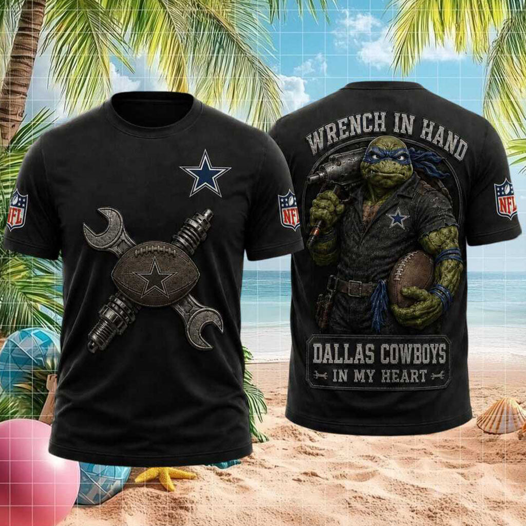 Dallas Cowboys Turtle Mechanic Wrench In Hand Football Shirt Cowboys Merch Presents For Son - Merchluma