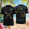 Detroit Lions Turtle Mechanic Wrench In Hand Football Shirt Lions Merch Football Fan Gear - Merchluma