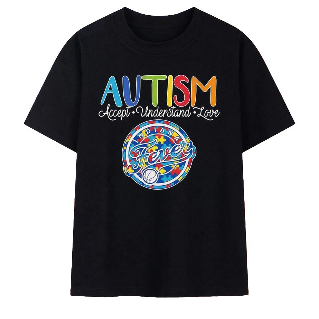 Indiana Fever Autism Awareness Accept Understand Love Basketball T-Shirt Indiana Fever Merch - Merchluma