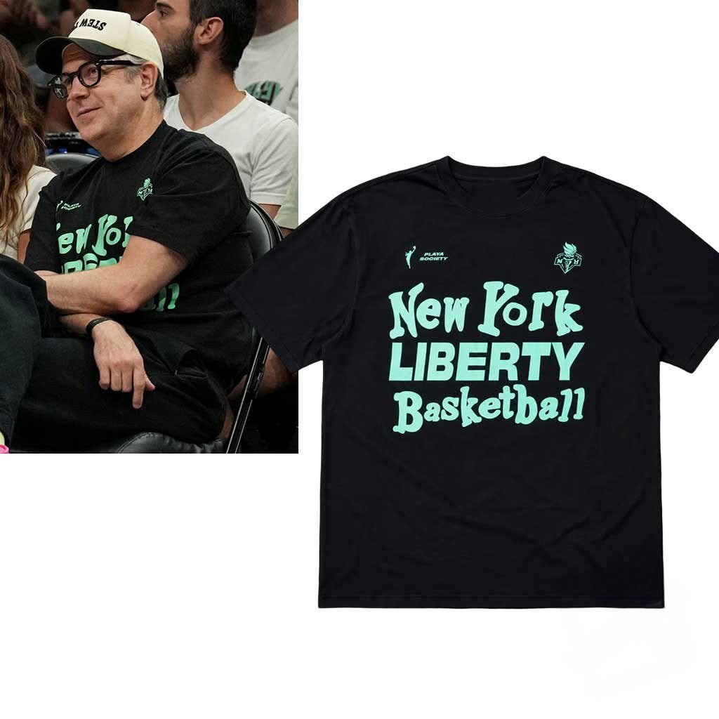 Jason Sudeikis Playa Society Black New York Liberty Basketball Shirt Gifts For Fans - Merchluma