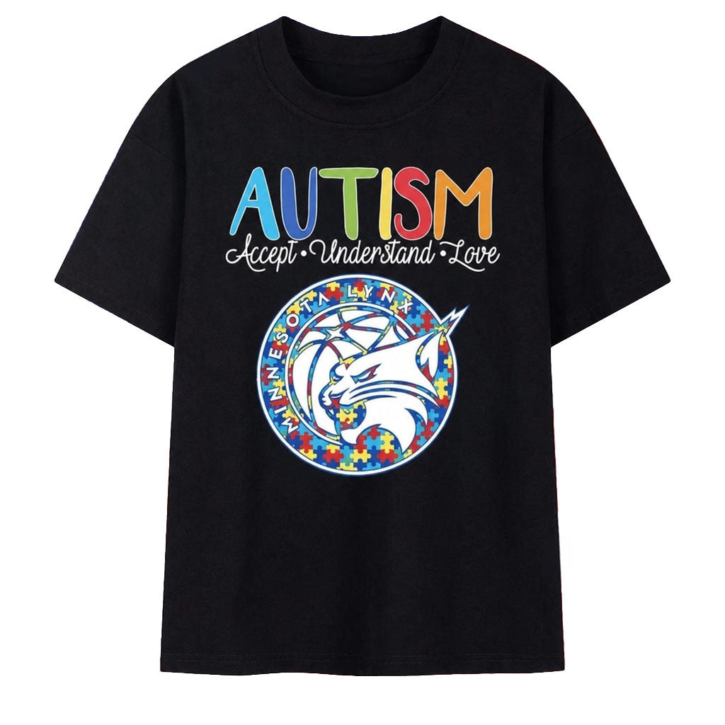 Minnesota Lynx Autism Awareness Accept Understand Love Basketball T-Shirt Minnesota Lynx Merch - Merchluma