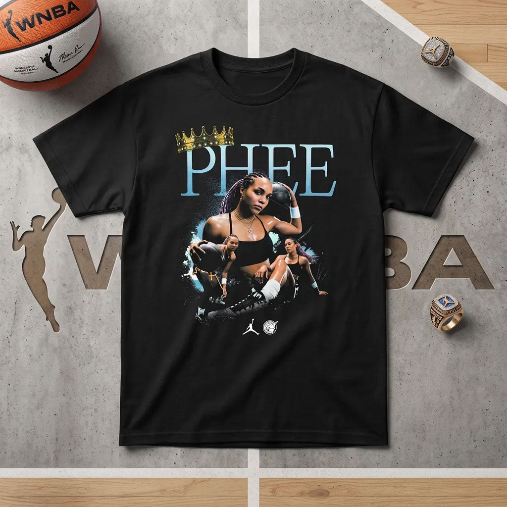 Showing Napheesa Collier With A Crown And Queen Phee T-Shirt Napheesa Collier Merch Fan Gifts - Merchluma