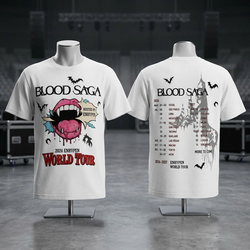 2026 Enhypen World Tour Blood Saga Kpop Concert T-Shirt Enhypen Merch Gifts For Fans - Merchluma