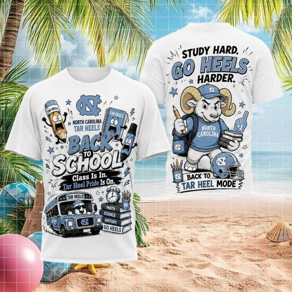 North Carolina Tar Heels Mascot Back To School Pride Shirt Heels Merch Presents For Him - Merchluma