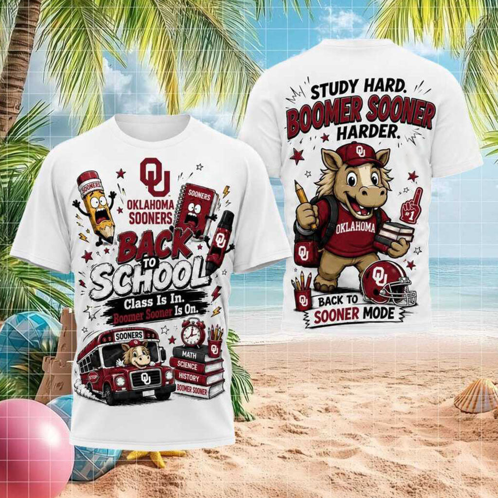 Oklahoma Sooners Boomer Mascot Back To School Shirt Sooners Merch Presents For Son - Merchluma