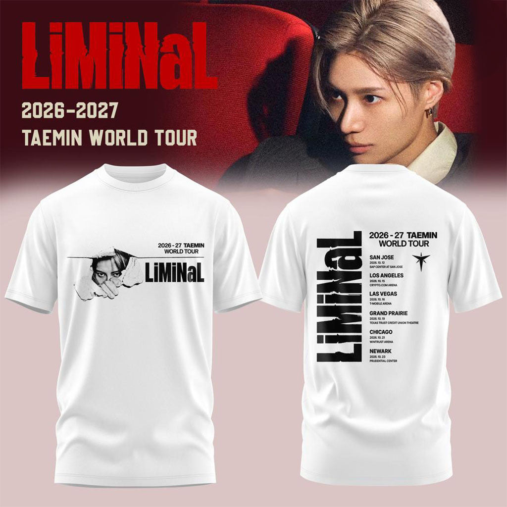 Taemin LiMiNaL World Tour 2026 2027 Shirt White Taemin Merch Birthday Gifts For Music Lovers - Merchluma