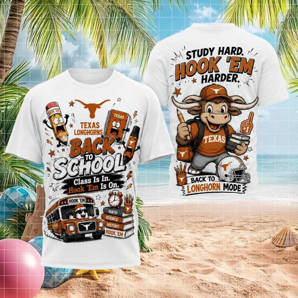 Texas Longhorns Bevo Mascot Back To School Mode Shirt Longhorns Merch Fans Gifts - Merchluma