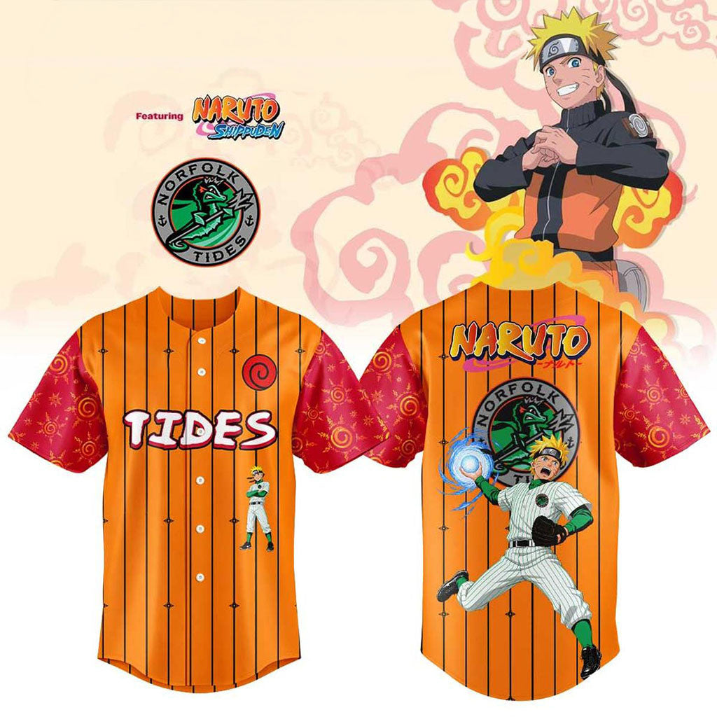 Norfolk Tides X Naruto Anime Night Baseball Jersey Norfolk Tides Merch Gift For Baseball Lover - Merchluma