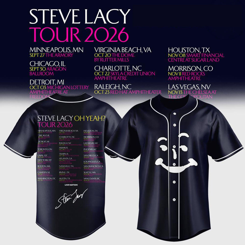 Steve Lacy Oh Yeah Tour 2026 Signature Baseball Jersey Steve Lacy Merch Best Gift For Fans - Merchluma