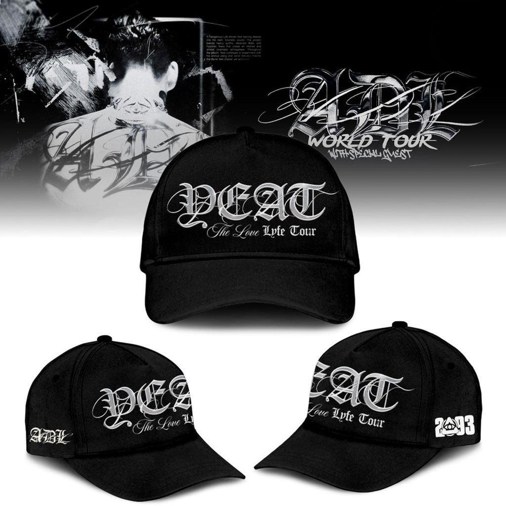 Yeat The Love Lyfe Tour 2026 Black Hat Yeat ADL Merch Present For Rapper Fans - Merchluma