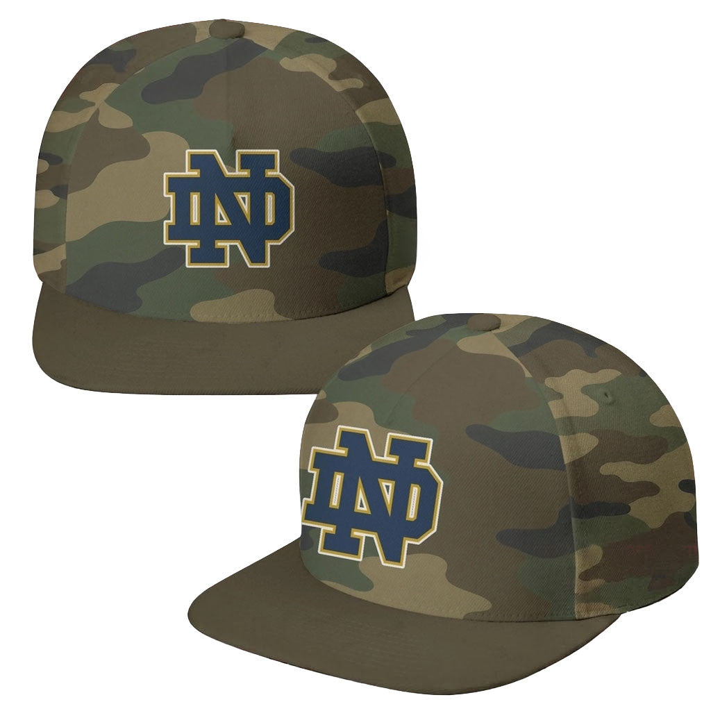 Notre Dame Fighting Irish Field Ops Camo Snapback Hat Notre Dame Merch Gift For Fans - Merchluma