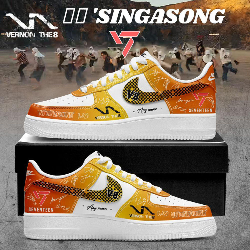 Personalized Seventeen V8 Singasong Debut Album KPop Shoes Sneakers Seventeen Merch Fan Gifts - Merchluma
