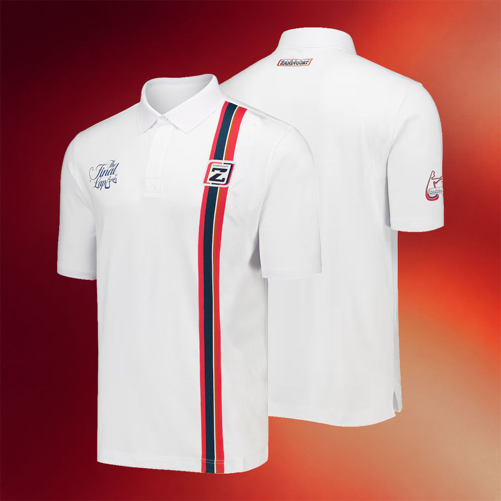 Max Verstappen Merch 2026 Max Verstappen x Circuit Zandvoort Final Lap Polo Shirt White - Merchluma
