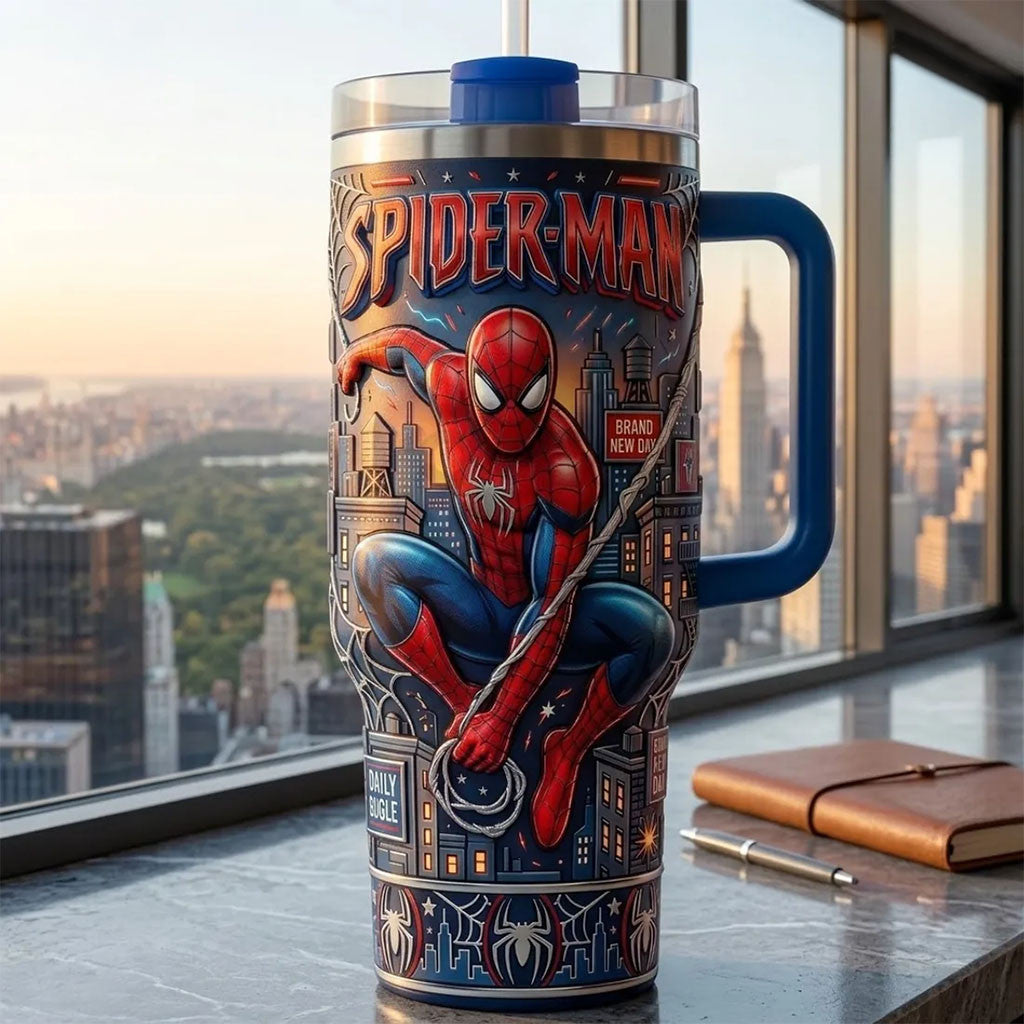 Spider-Man Daily Bugle Tumbler Spider-Man Brand New Day Merch Present For Superhero Fans - Merchluma