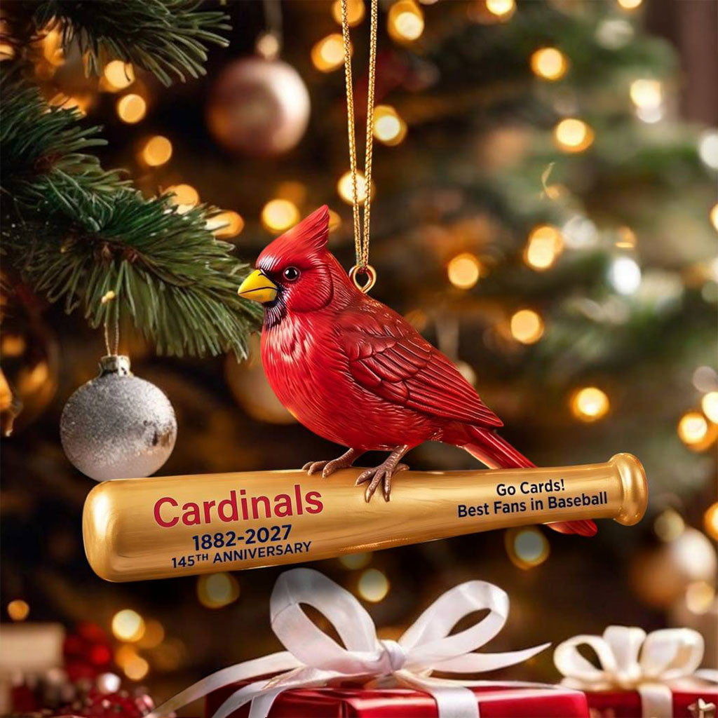 St Louis Cardinals Baseball Bat 145th Anniversary Christmas Ornament Xmas Tree Decor - Merchluma