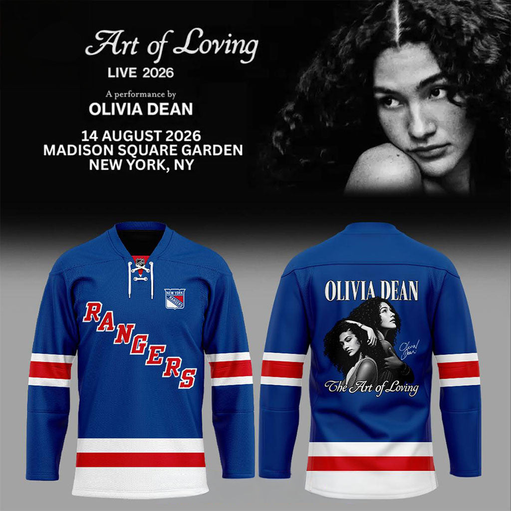 New York Rangers Olivia Dean The Art of Loving 2026 Night Hockey Jersey Olivia Dean Merch - Merchluma