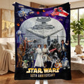 Star Wars 50th Anniversary Blanket 2027 Star Wars Merch Present For Sci Fi Movie Lovers - Merchluma