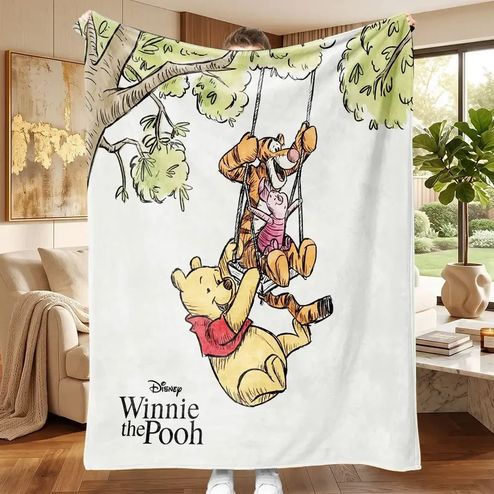 Winnie The Pooh And Friends Sketch Blanket Winnie The Pooh Merch Gift Ideas For Her - Merchluma