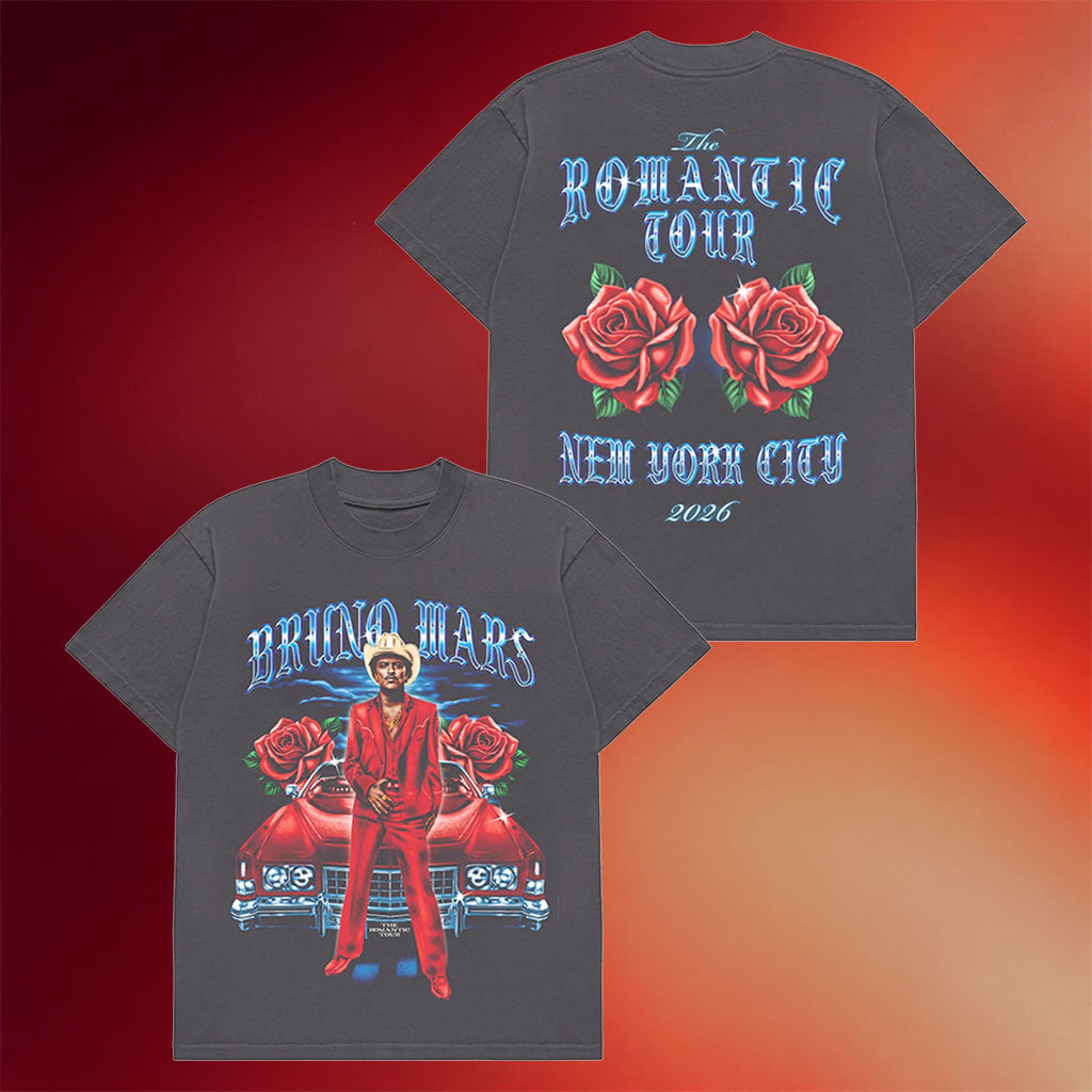Bruno Mars Merch 2026 New York City The Romantic Tour T-Shirt Vintage Bruno Mars Concert Merch - Merchluma