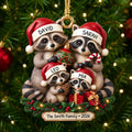 Personalized Lovely Raccoon Family Acrylic Ornament Christmas Ornaments Gifts For Family - Merchluma