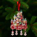 Personalized Mickey Mouse Snow Castle Family Ornament Christmas Decor Gifts For Family - Merchluma