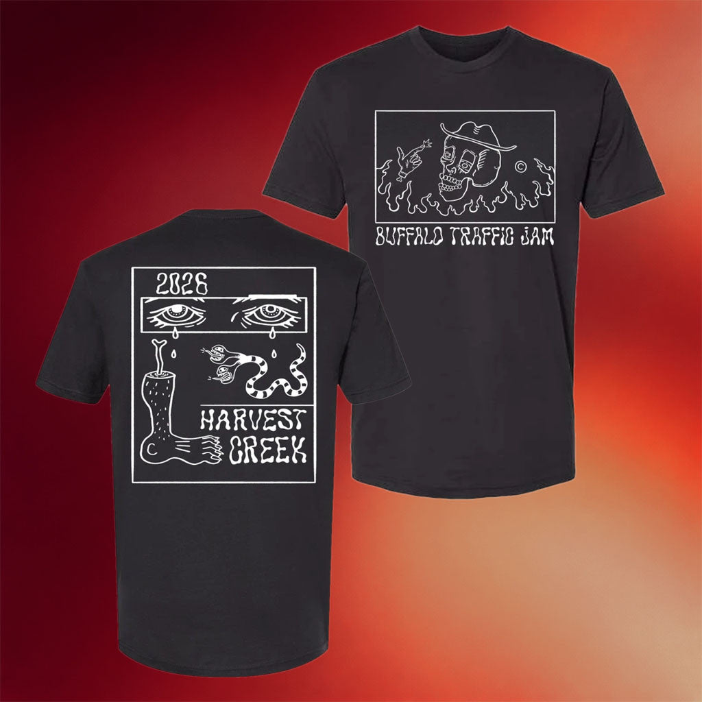 Buffalo Traffic Jam Merch 2026 Buffalo Traffic Jam Black T-Shirt Harvest Creek Shirt Fan Gifts - Merchluma