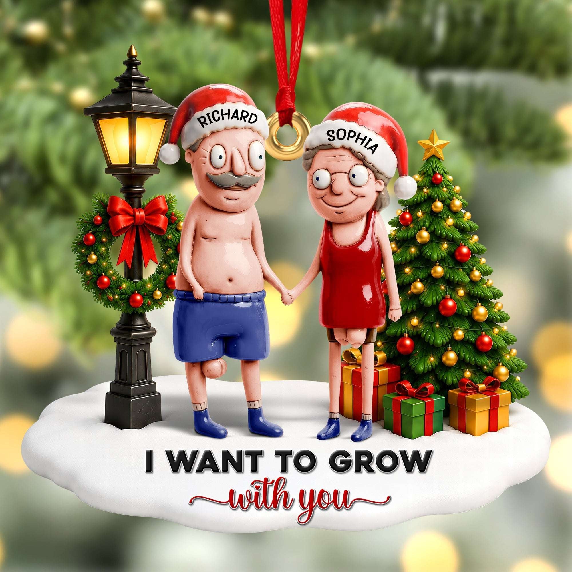 Personalized Funny Old Couple Ornament Christmas Ornaments Xmas Gifts For Couple - Merchluma