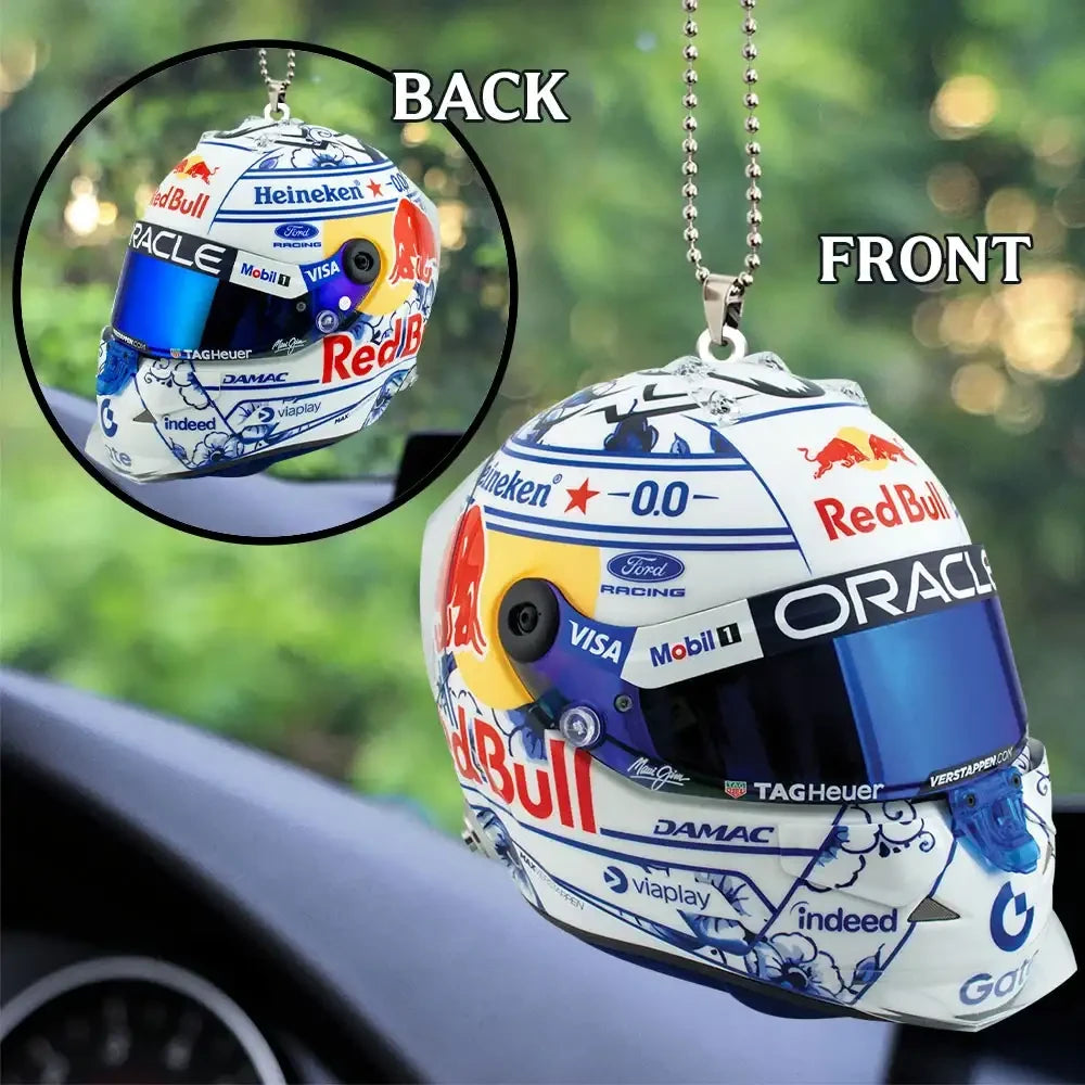 Red Bull Racing X Max Verstappen Acrylic Car Ornament Cool Car Accessories For Guys - Merchluma