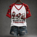 Georgia Bulldogs Walking By Faith Tripping Constantly V-Neck Shirt Georgia Bulldogs Merch - Merchluma
