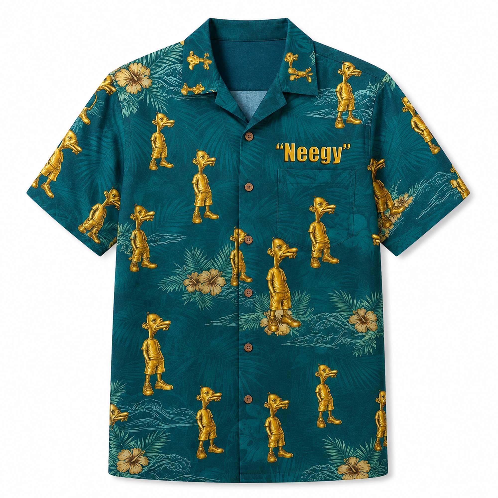 Neegy Meme Hawaiian Shirt Manny Heffley Brainrot Meme Clothing Gift Ideas - Merchluma