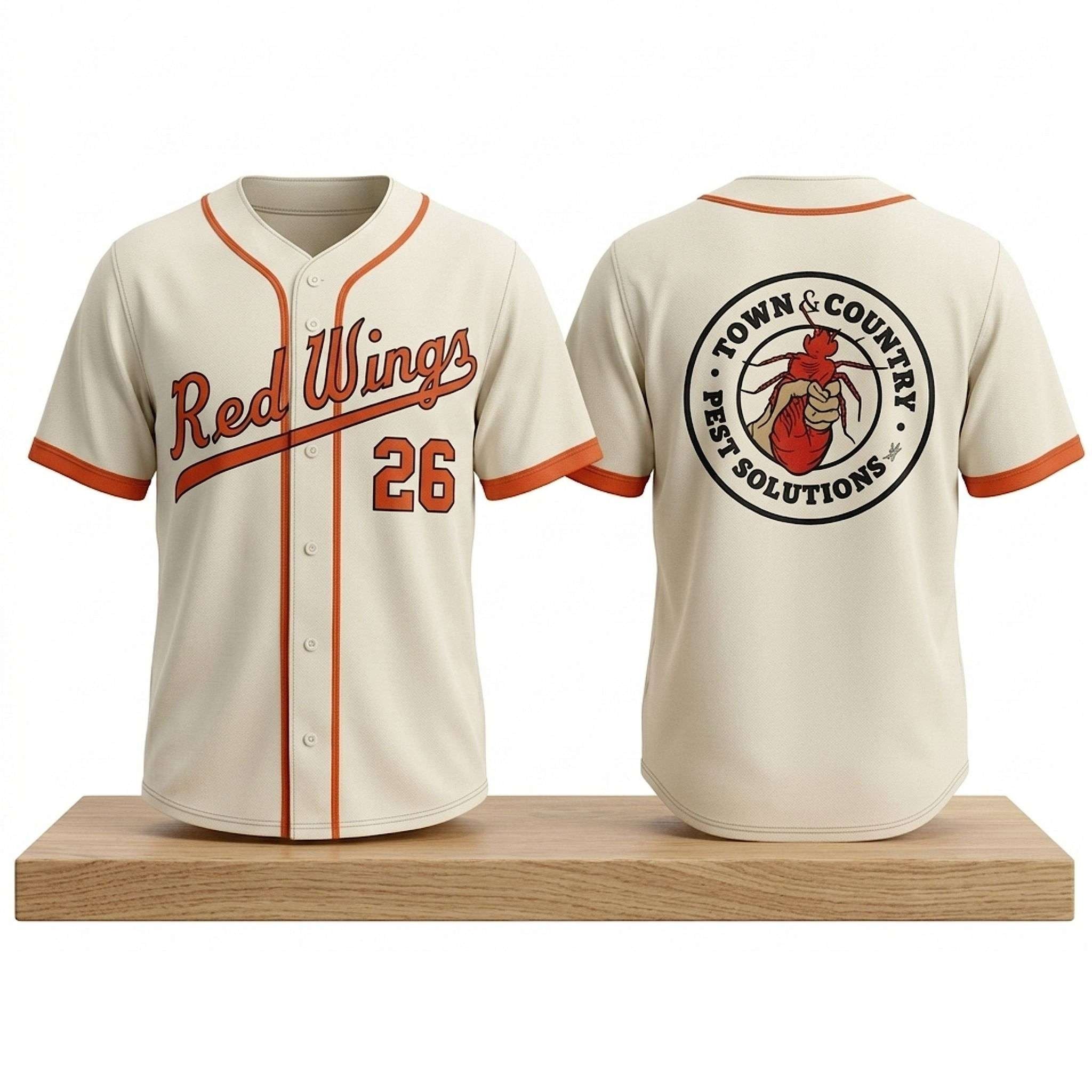 Rochester Red Wings Town Country Pest Solutions 2026 Jersey Red Wings Merch Baseball Fan Gifts - Merchluma