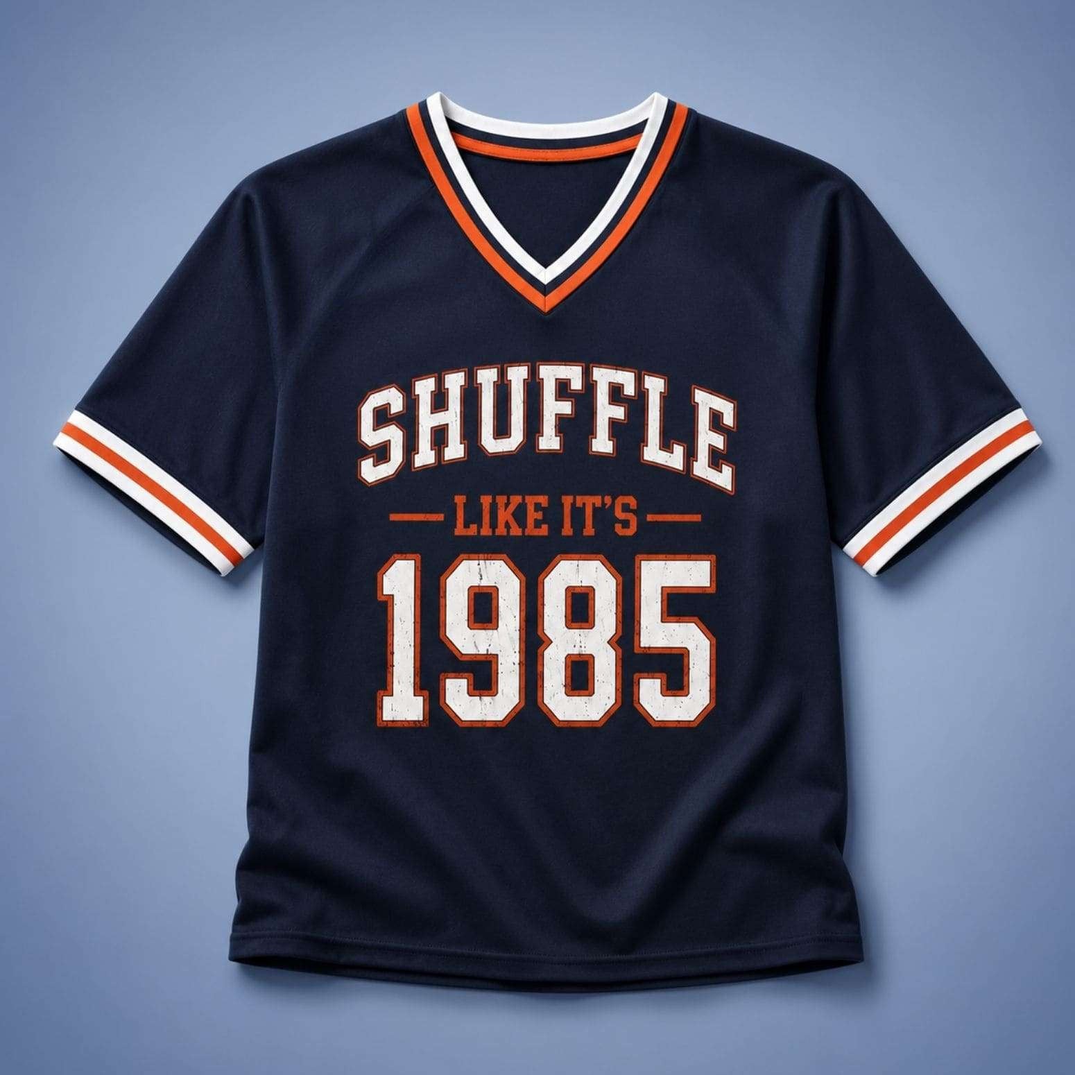 Shuffle Like It's 1985 Chicago Football V-Neck T-Shirt Chicago Bears Merch Gift For Fans - Merchluma