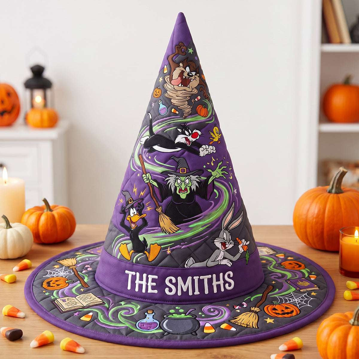 Personalized Looney Tunes Spooky Quilted Witch Hat Best Gifts For Halloween - Merchluma