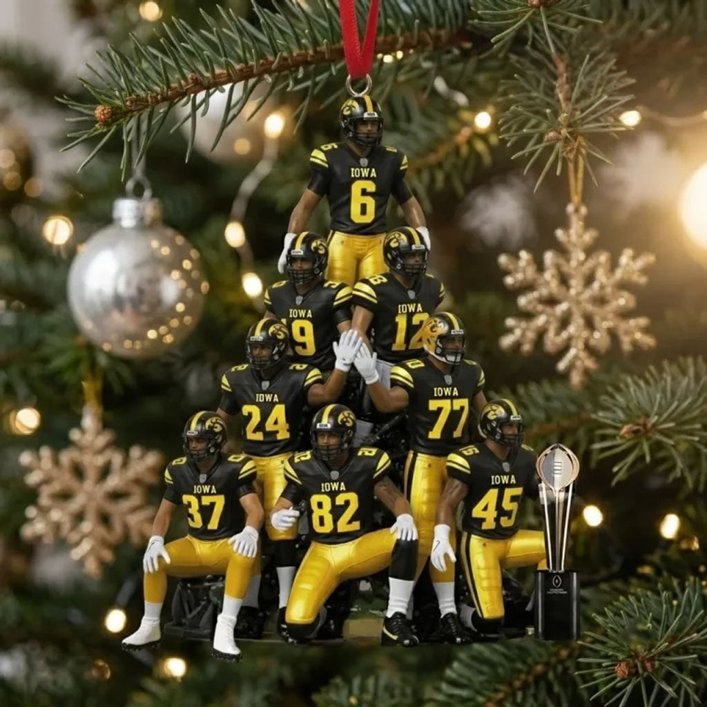 Iowa Hawkeyes 2026 Football Team Christmas Ornament Xmas Tree Hanging Gift For Football Fans - Merchluma