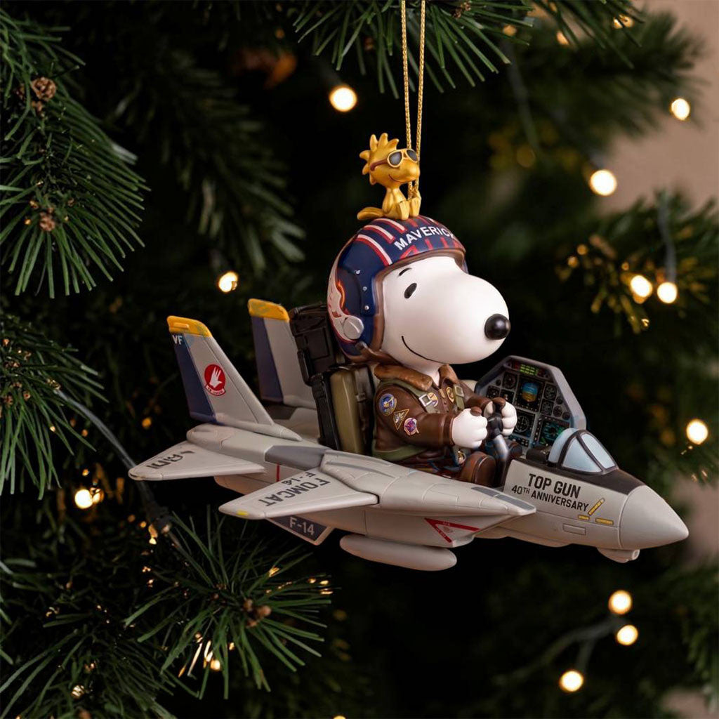Snoopy Pilot Top Gun 40th Anniversary Fighter Ornament Christmas Ornaments Xmas Gifts - Merchluma