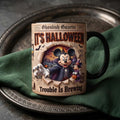 Mickey And Minnie Mouse Halloween Mug Trouble Is Brewing Coffee Cup Best Spooky Gifts - Merchluma